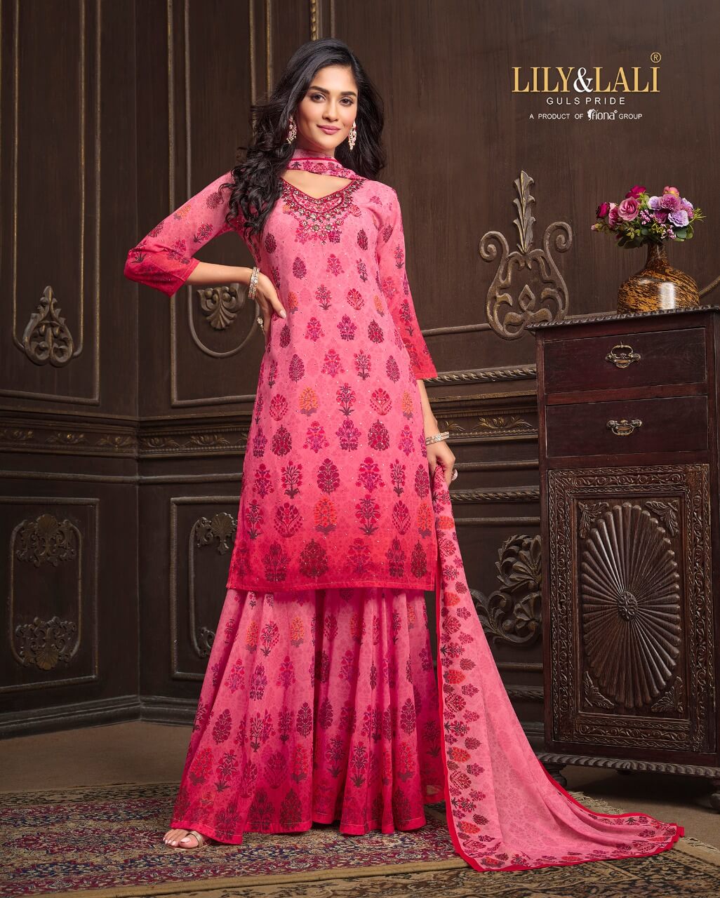 Lily and Lali Florence Top Bottom Dupatta Set Catalog, Buy Lily and Lali Florence Top Bottom Dupatta Set Full Catalog at Wholesale Price Online from Vadodara Gujarat